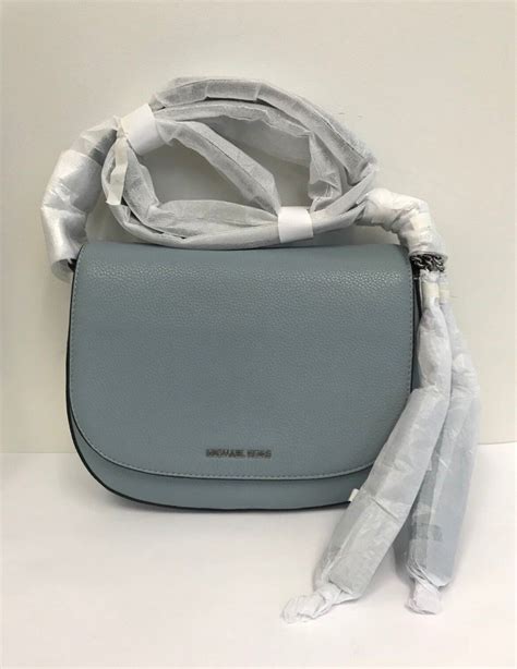 michael kors elyse large dusty blue|Elyse Large Leather Shoulder Bag .